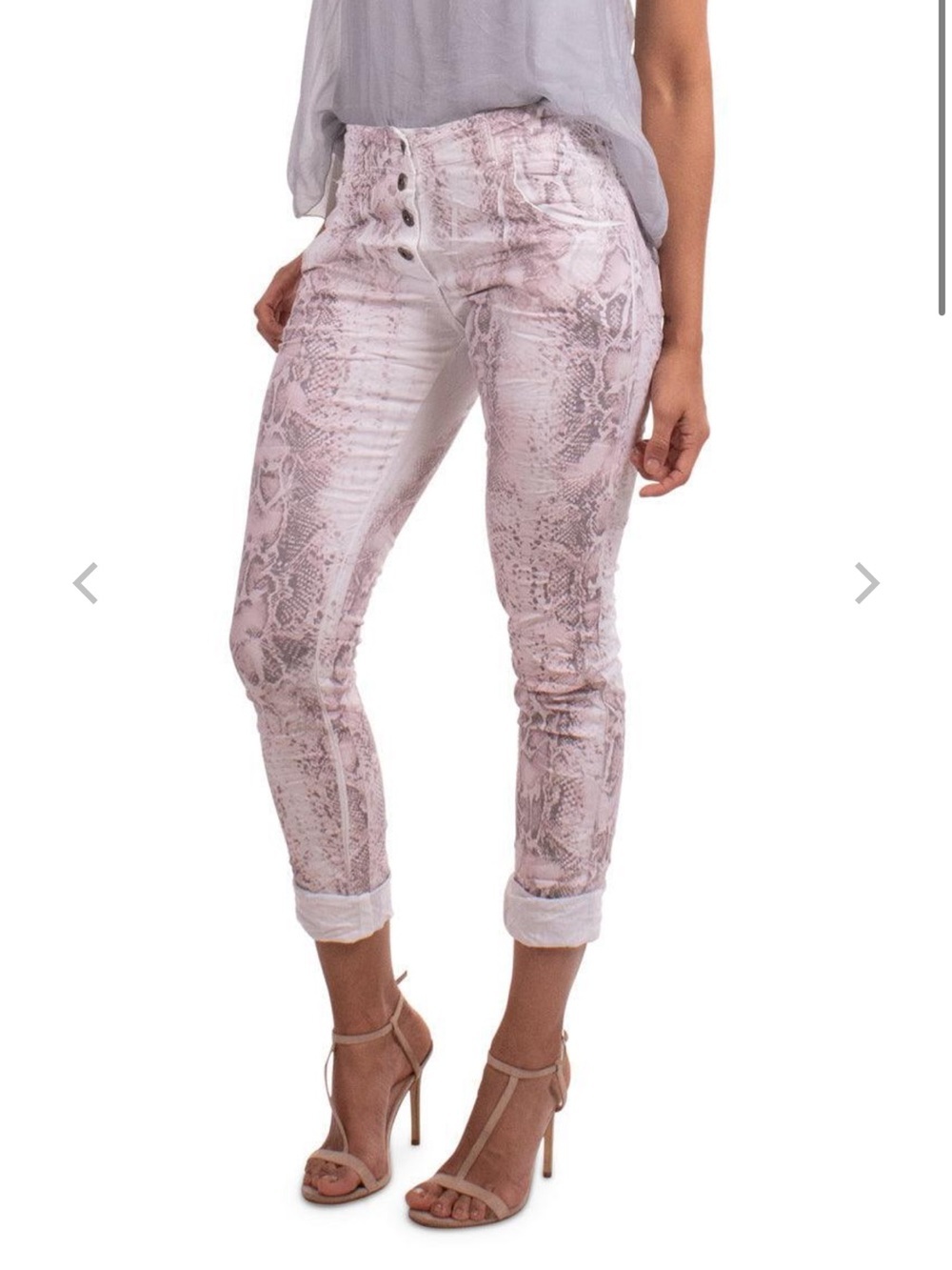 Gigi Moda White Stretch Cotton Blend Capris